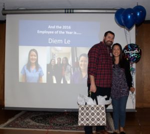 Diem Le & Dr. Lotakis 2016 employee of the year 